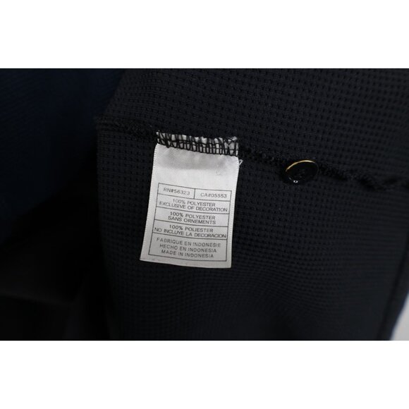 Vintage Nike Mens 2XL Travis Scott Mini Swoosh Sun Faded Thermal Knit Polo Black - Picture 12 of 15